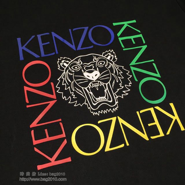 Kenzo短袖衣 2019春夏新款 凱卓男士黑色T恤  tzy1811